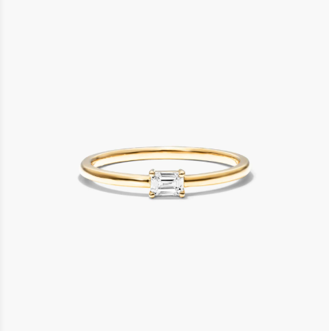 Petite Emerald Cut Solitaire Diamond Ring In 14K Yellow Gold By James Allen
