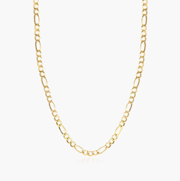 14K Yellow Gold 2.5mm Hollow Figaro Choker Necklace