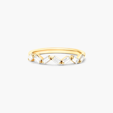 Petite Zig Zag Diamond Ring In 14K Yellow Gold