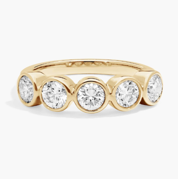 Lab-Grown Diamond Bezel Ring in 14K Yellow Gold