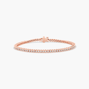 Bezel Tennis Bracelet With 2 CTW Diamonds In 14K Rose Gold