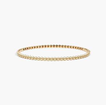 Bead Bangle Bracelet In 14K Yellow Gold (7")