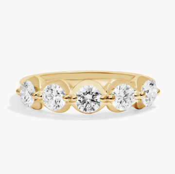 Illusion Ring With Lab-Grown Diamonds In 14K Yellow Gold