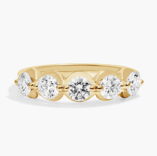 Illusion Ring With Lab-Grown Diamonds In 14K Yellow Gold