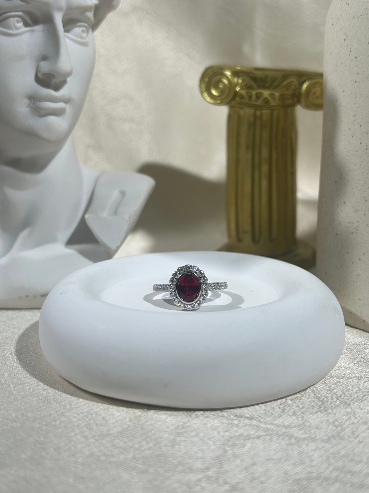 Oval Cut Lab Grown Ruby Ring, Center Stone 1.5ct in S925 Silve
