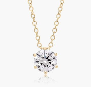14K Yellow Gold Wire Basket Lab-Grown Diamond Pendant (0.50 CTW - F-G / VS2-SI1)