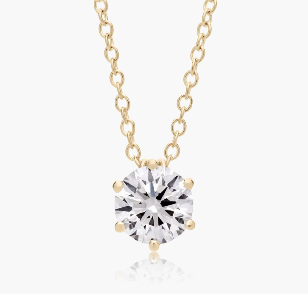 14K Yellow Gold Wire Basket Lab-Grown Diamond Pendant (0.50 CTW - F-G / VS2-SI1)