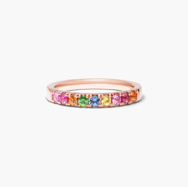 Rainbow Ring In 14K Rose Gold