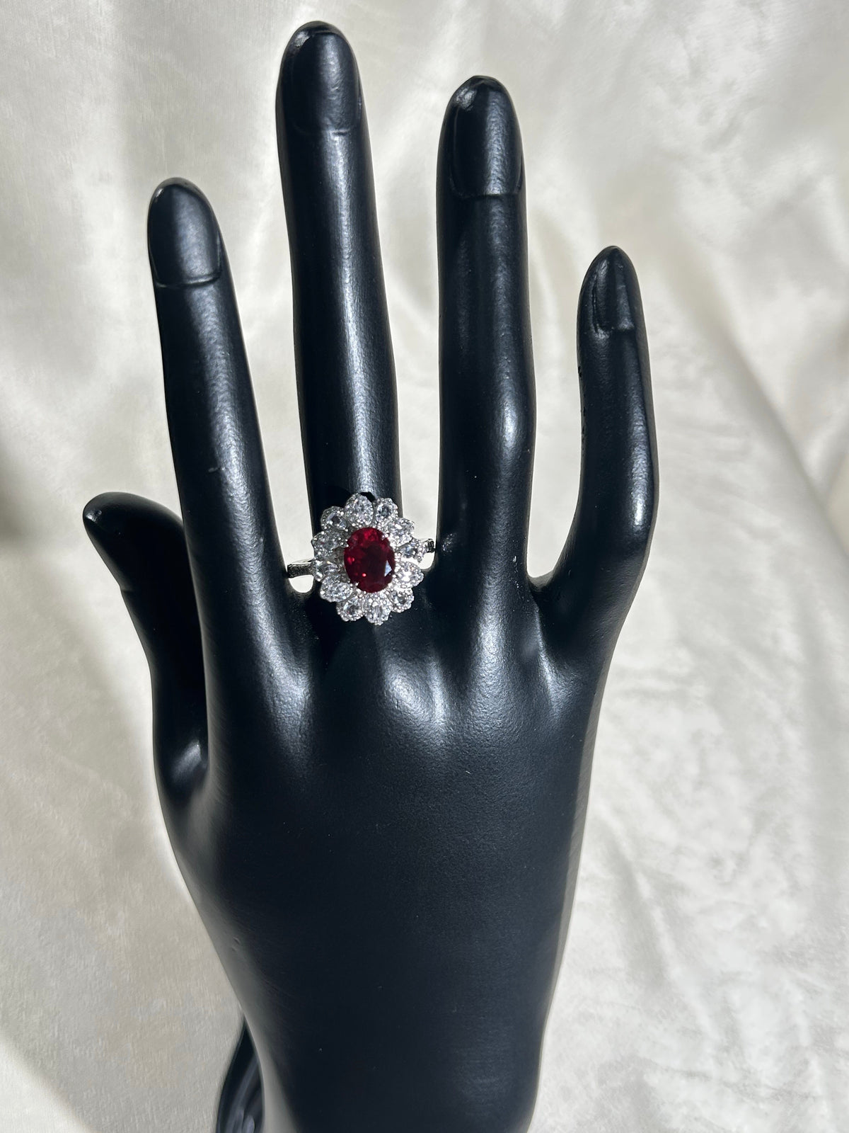 Oval Cut Lab Grown Ruby Ring, Center Stone 2.5ct in S925 Silver