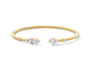 2 CT. T.W. Multi-Shape Lab-Grown Diamond Cuff Bracelet in 10K Gold (F/VS2)