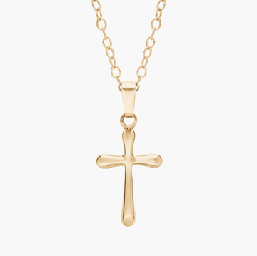 14" Children's Cross Pendant in 14k Yellow Gold