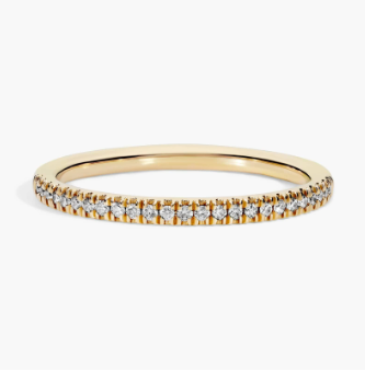 Petite Micropavé Diamond Ring in 14k Yellow Gold (1/10 ct. tw.)