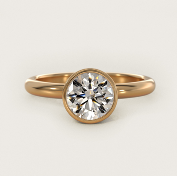Bezel Solitaire Engagement Ring in 14K Yellow Gold