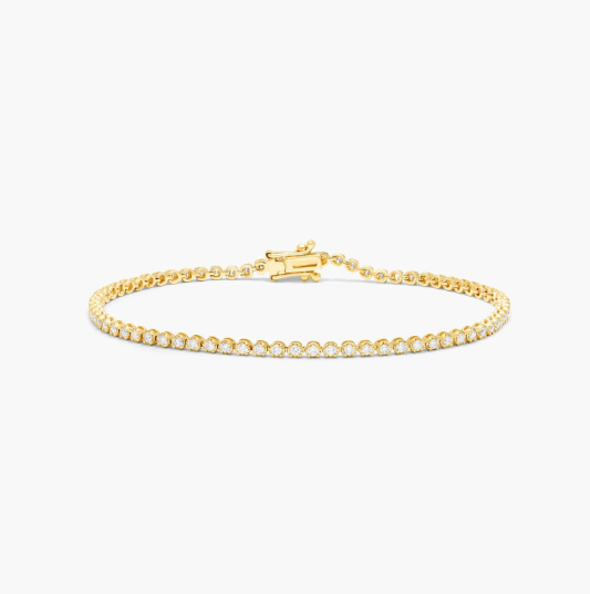 Illusion Bangle Bracelet With Lab-Grown Diamonds In 14K Yellow Gold (7")