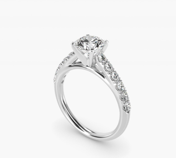 Riviera Cathedral Pavé Diamond Engagement Ring in Platinum (1/2 ct. tw.)