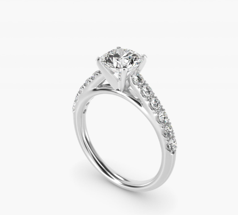 Riviera Cathedral Pavé Diamond Engagement Ring in Platinum (1/2 ct. tw.)