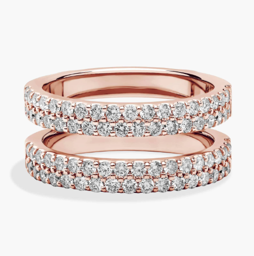 Two Row Pavé Diamond Ring Insert in 18k Rose Gold (1 ct. tw.)