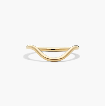 Sculptural Waves Wedding Ring in 14K Yellow Gold (2mm)