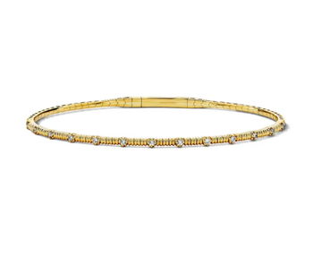 Diamond Station Flexible Gold Bracelet