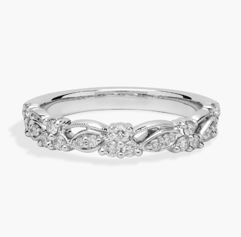 Romantic Vintage Lace Diamond Ring in 14k White Gold (1/3 ct. tw.)