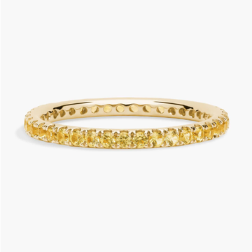 Riviera Pavé Yellow Sapphire Eternity Ring in 18k Yellow Gold (1.5mm)