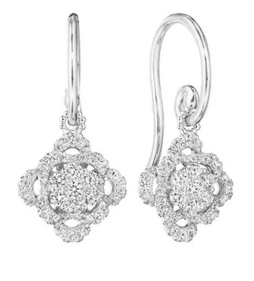Verragio Floret Cluster Dangle Earrings 18K