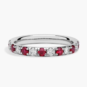 Riviera Pavé Ruby and Diamond Ring in Platinum (2.2mm) (Copy)
