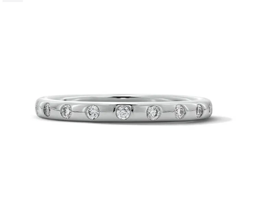 Flushed Diamond Wedding Band 14K