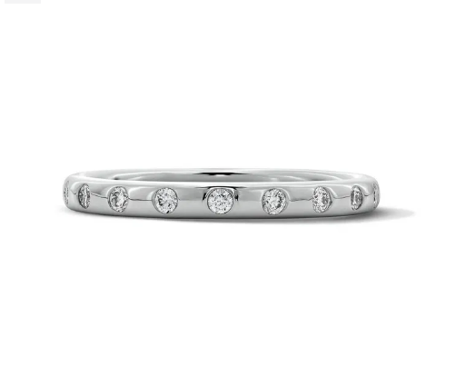 Flushed Diamond Wedding Band 14K