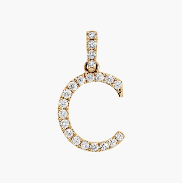 Lab-Grown Diamond Initial C Charm In 14K Yellow Gold