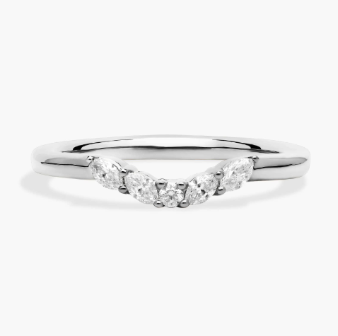 Graduated Tiara Wedding Ring With Round Diamonds In Platinum (1.50mm) By James Allen