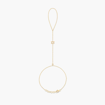 Hand Chain Star of David Bracelet In 14K Yellow Gold