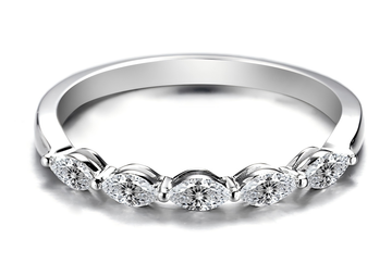 14k Marquise-cut diamond band ring