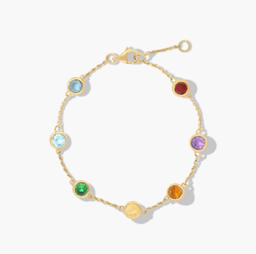 14K Yellow Gold Radiant Reflections Multi-Gemstone Station Bracelet