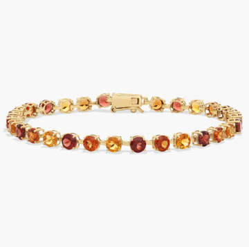 Sunset Multi Gemstone Station Bracelet in 14k Yellow Gold