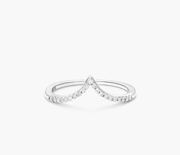 Deep V Diamond Ring In 14K White Gold