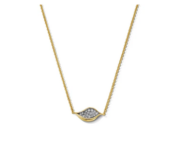 Diamond Mini Leaf Pendant Necklace 18K