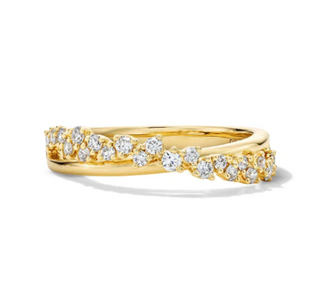 Gold & Diamond Twisted Ring 14K
