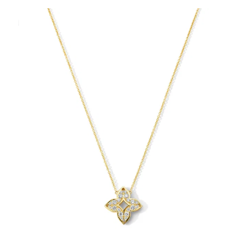 Diamond Clover Medallion Necklace 18K