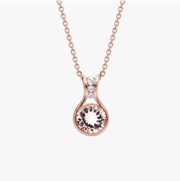 Round Morganite Pendant in 14k Rose Gold (7mm)