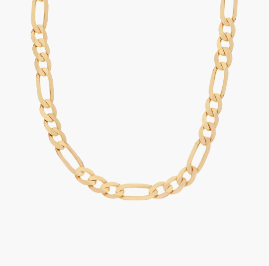 22" Flat Figaro Chain in 14k Yellow Gold (4 mm)