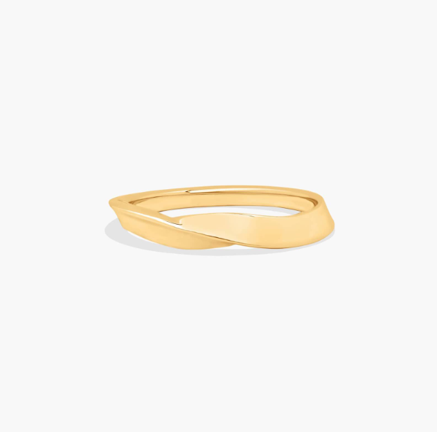 Bypass Wedding Ring In 14K Yellow Gold (3.00mm)