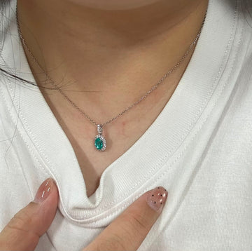Kim-14K gold, Paraiba necklace 1 ct