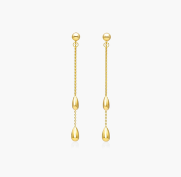 Front To Back Teardrop Earrings In 14K Yellow Gold