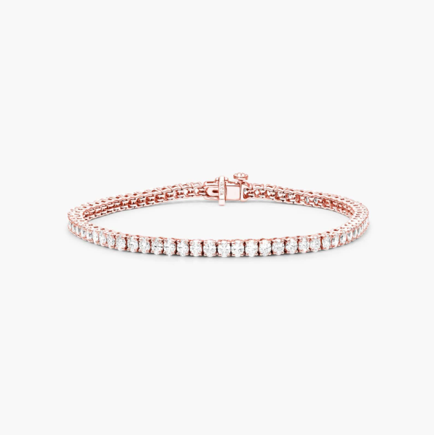 Tennis Bracelet With 5 CTW Oval Cut Diamonds In 14K Rose Gold