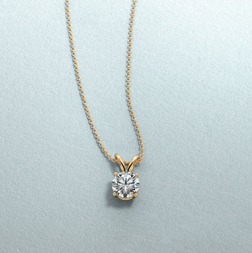 Double-Bail Diamond Solitaire Pendant In 14K Yellow Gold (Setting)