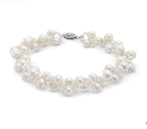 Freshwater Pearl Cluster Bracelet 14K