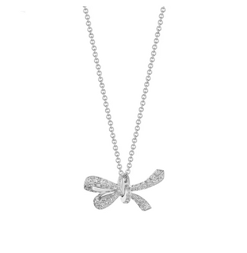 Diamond Bow Necklace 18K