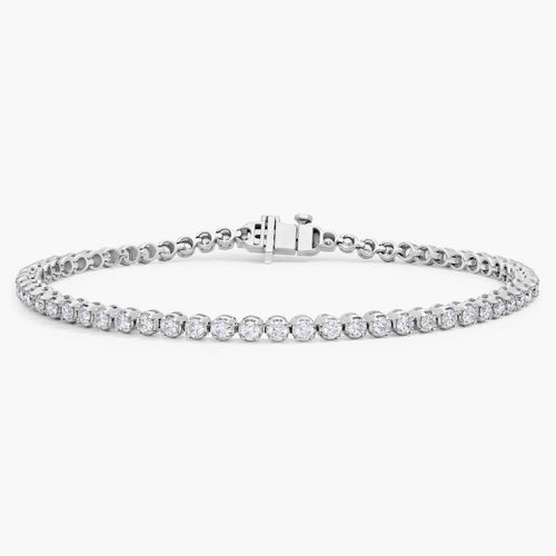 7 " Four Prong Lab-Grown Diamond Tennis Bracelet In 14k White Gold (2 Ct. - F-G / VS2-SI1)