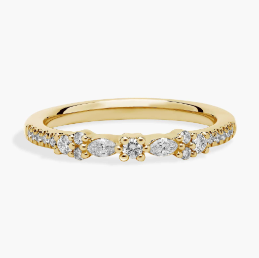 Marquise and Round Bow Diamond Ring in 14k Yellow Gold (1/5 ct. tw.)